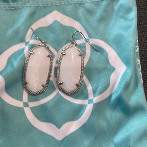 Kendra Scott white and silver earrings